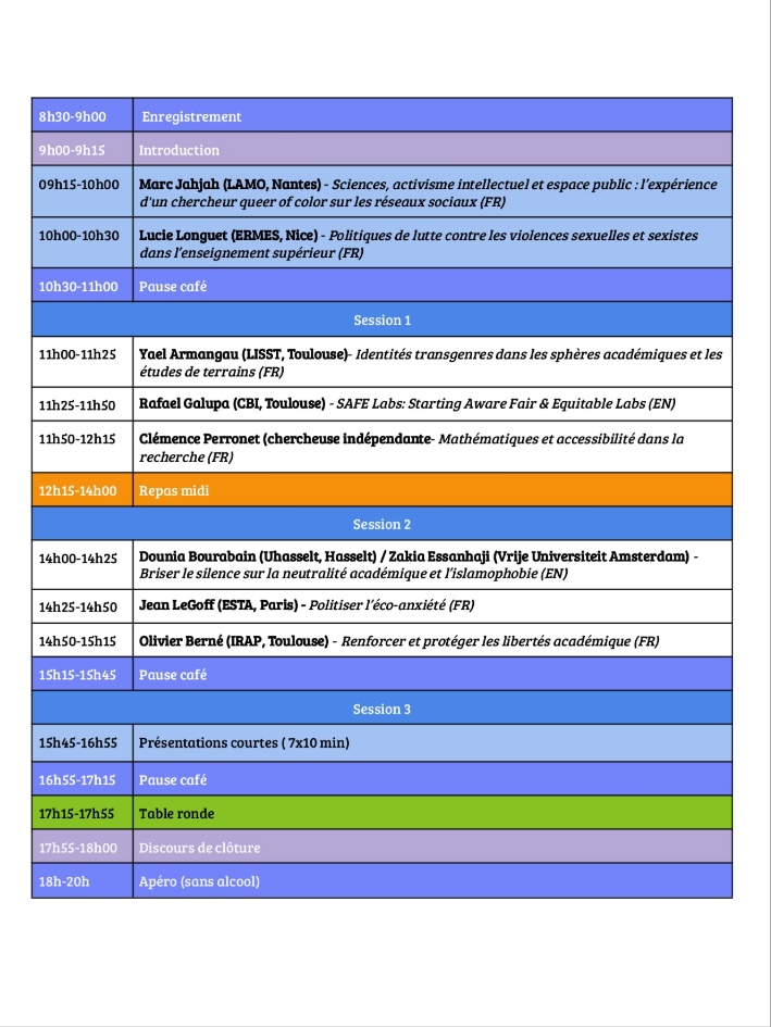 Programme préliminaire